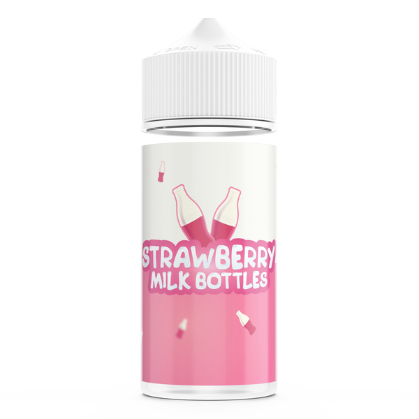 STRAWBERRY MILK BOTTLES NEW 100ML SHORTFILL E-LIQUID - CANDY STRAWBERRY CREAM VANILLA