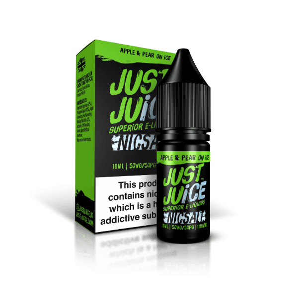 JUST JUICE APPLE AND PEAR ON ICE 10ML SALT NICOTINE - FRUITY APPLE PEAR MENTHOL