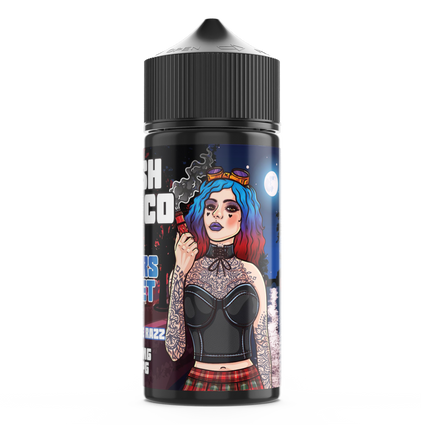 FRESH VAPE CO SINNERS STREET 100ML SHORTFILL E-LIQUID - FRUITY CHERRY BLUE RASPBERRY FIZZ MENTHOL