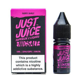 JUST JUICE BERRY BURST 10ML SALT NICOTINE - FRUITY STRAWBERRY BLACKBERRY BLUEBERRY 